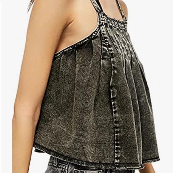 Free People Tops - NWT Free People Marina babydoll denim crop top